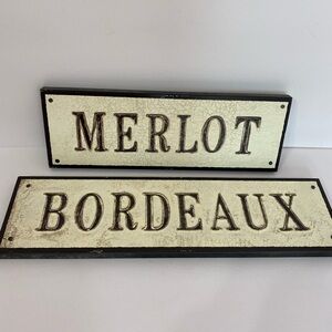 Wine Bar Plaques Merlot & Bordeaux Wall Set